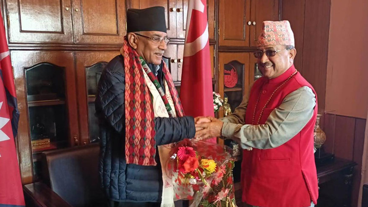 कांग्रेस उपसभापित खड्काेले भेटे प्रचण्ड